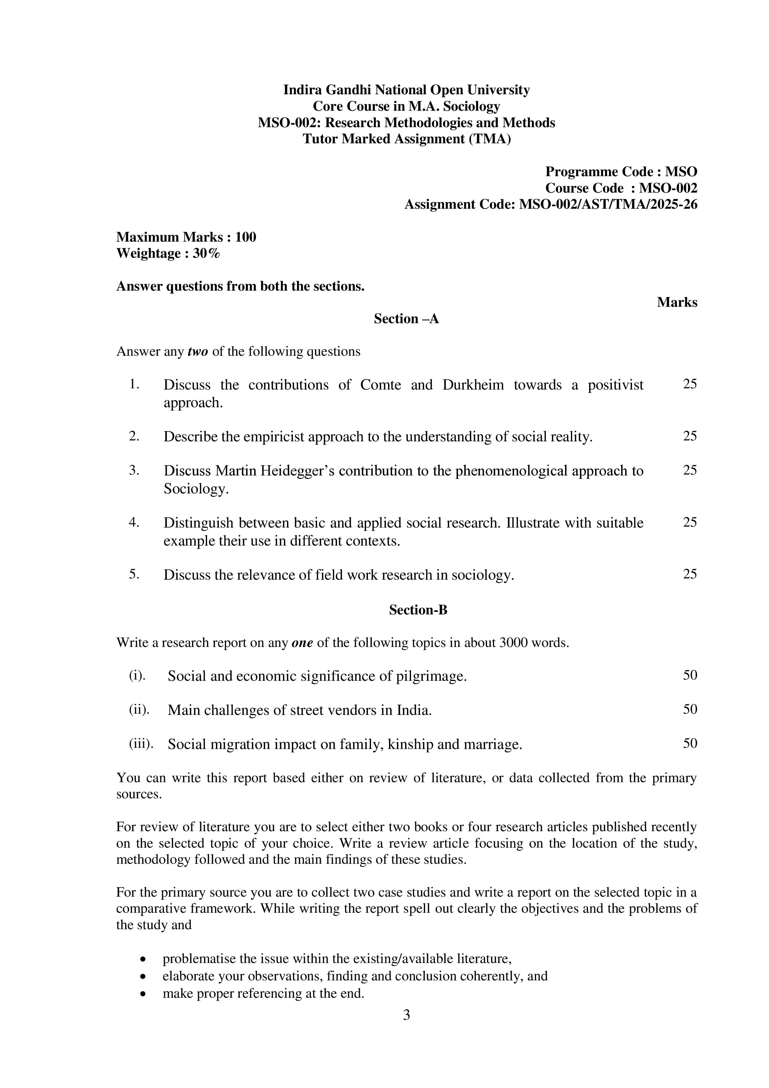 IGNOU MSO 002 Handwritten Hardcopy Assignment 2025-2026 (English Medium)
