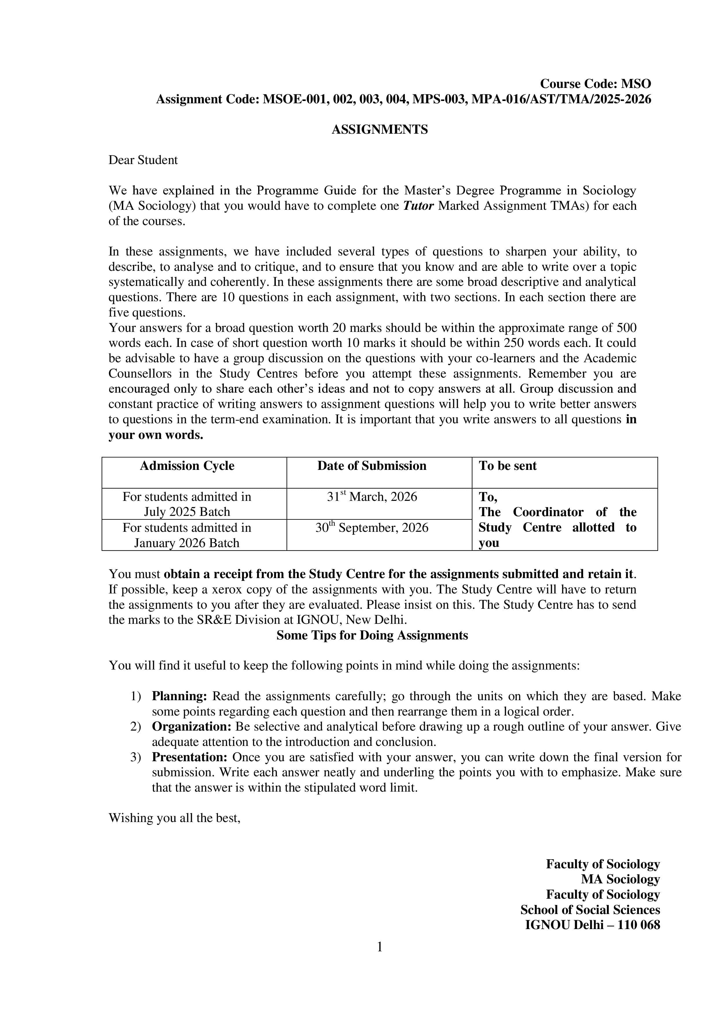 IGNOU MSOE 004 Handwritten Hardcopy Assignment 2025-2026 (English Medium)