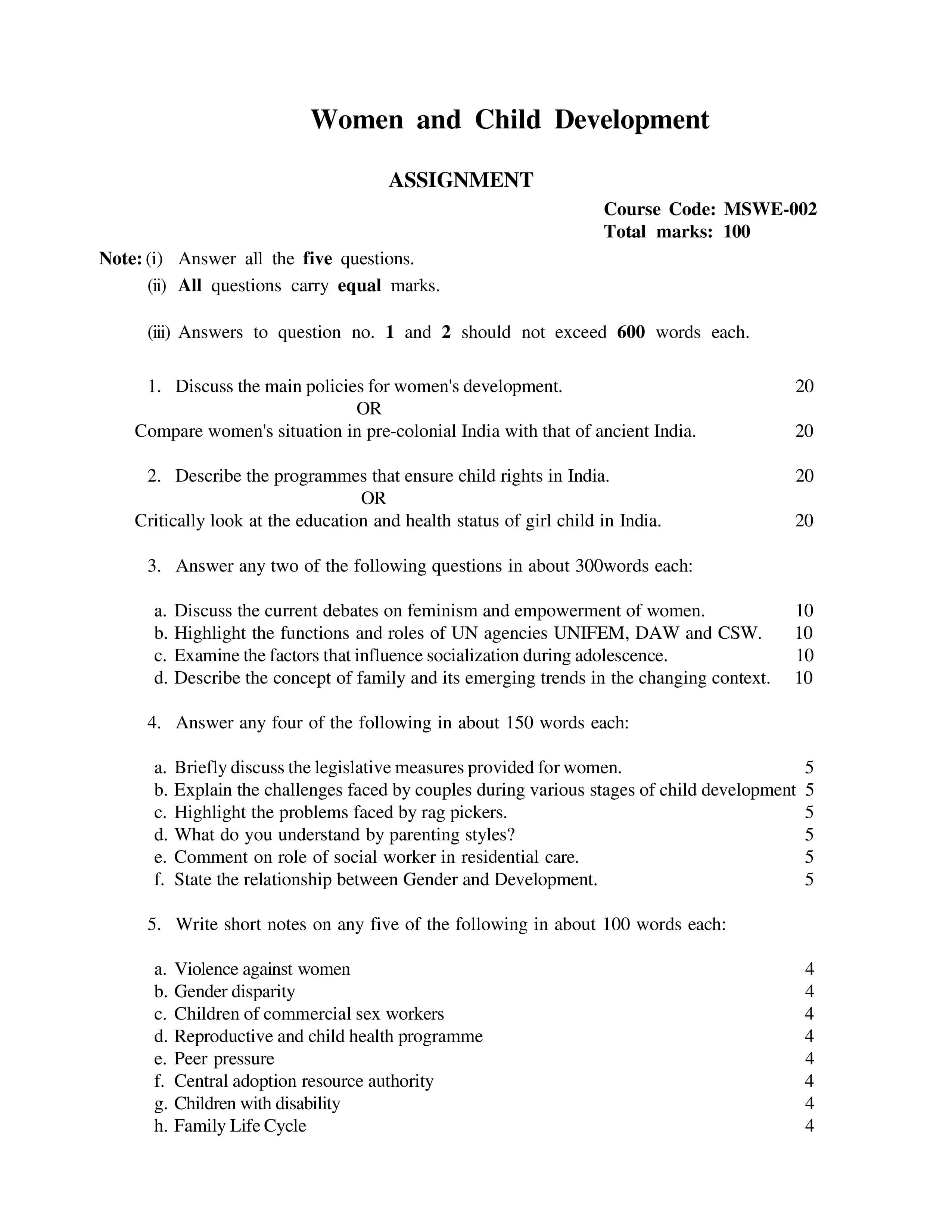 IGNOU MSWE 002 Handwritten Hardcopy Assignment 2025-2026 (English Medium)
