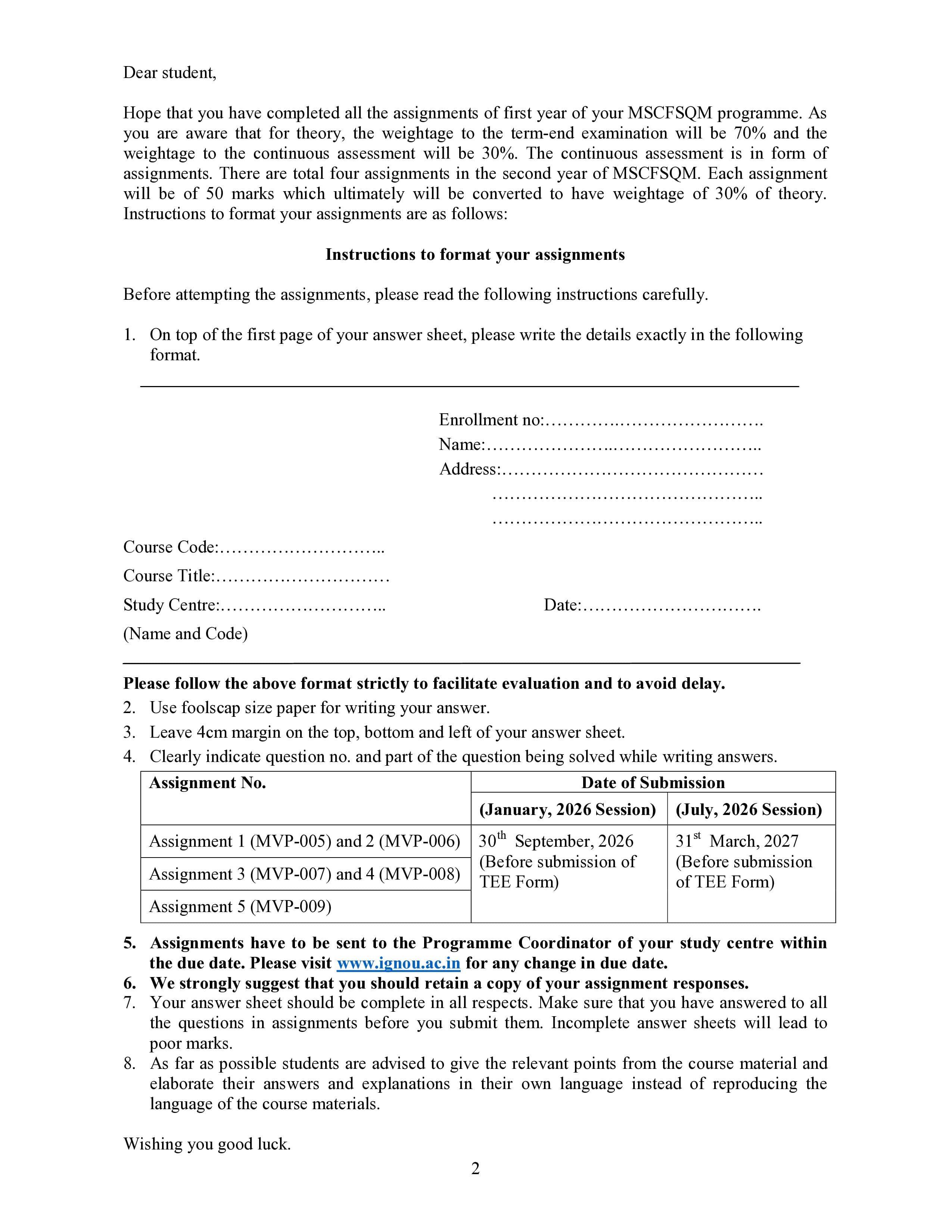 IGNOU MVP 007 Handwritten Hardcopy Assignment 2026-26 (English Medium)