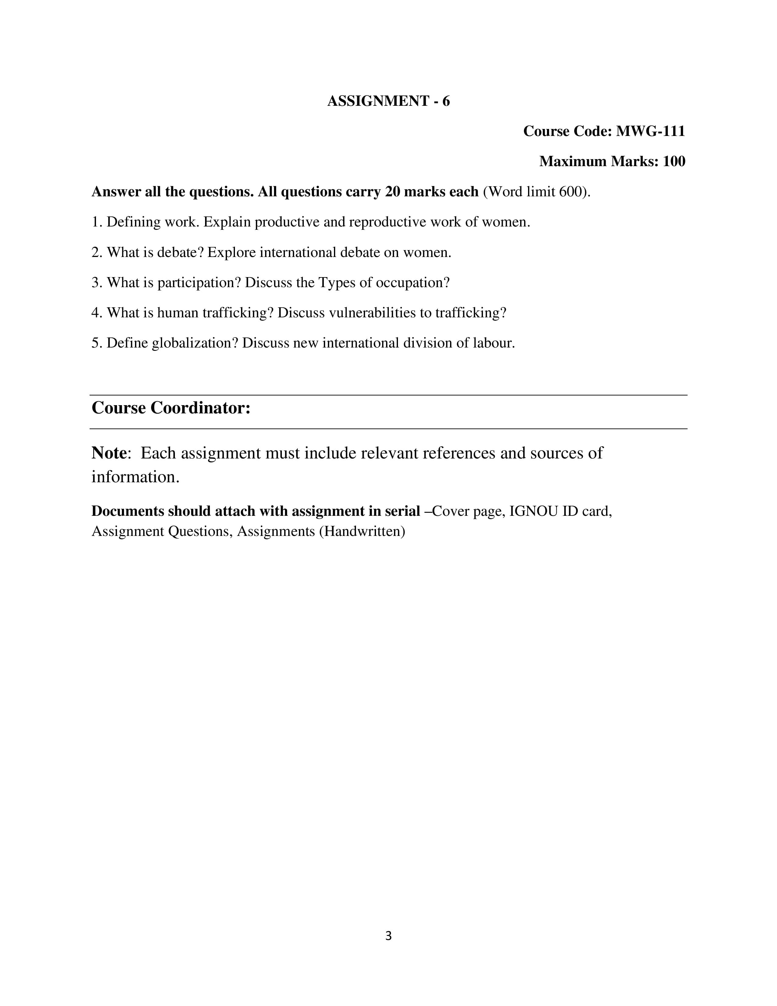 IGNOU MWG 111 Handwritten Hardcopy Assignment 2025-25 (English Medium)