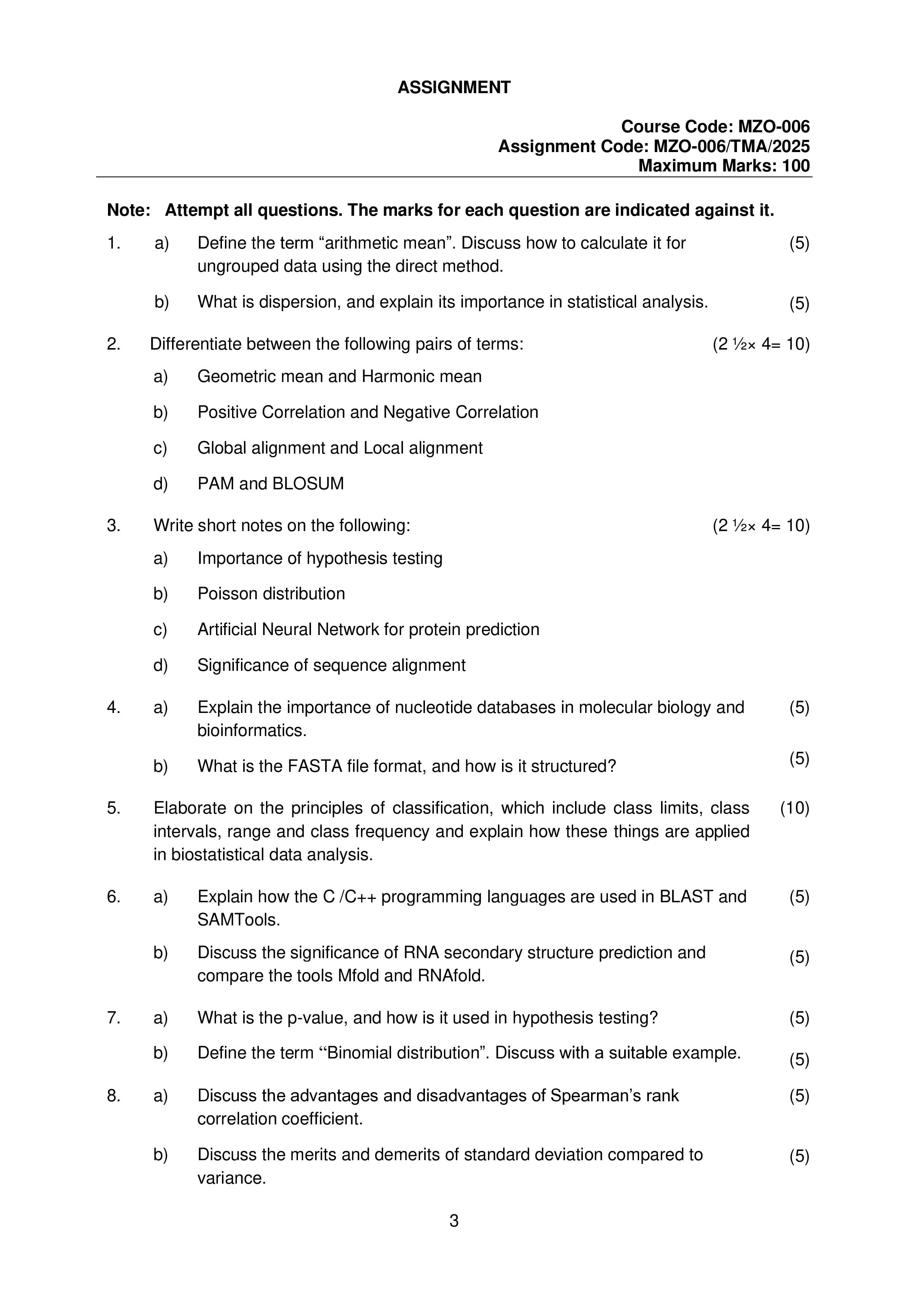 IGNOU MZO 006 Handwritten Hardcopy Assignment 2025-25 (English Medium)