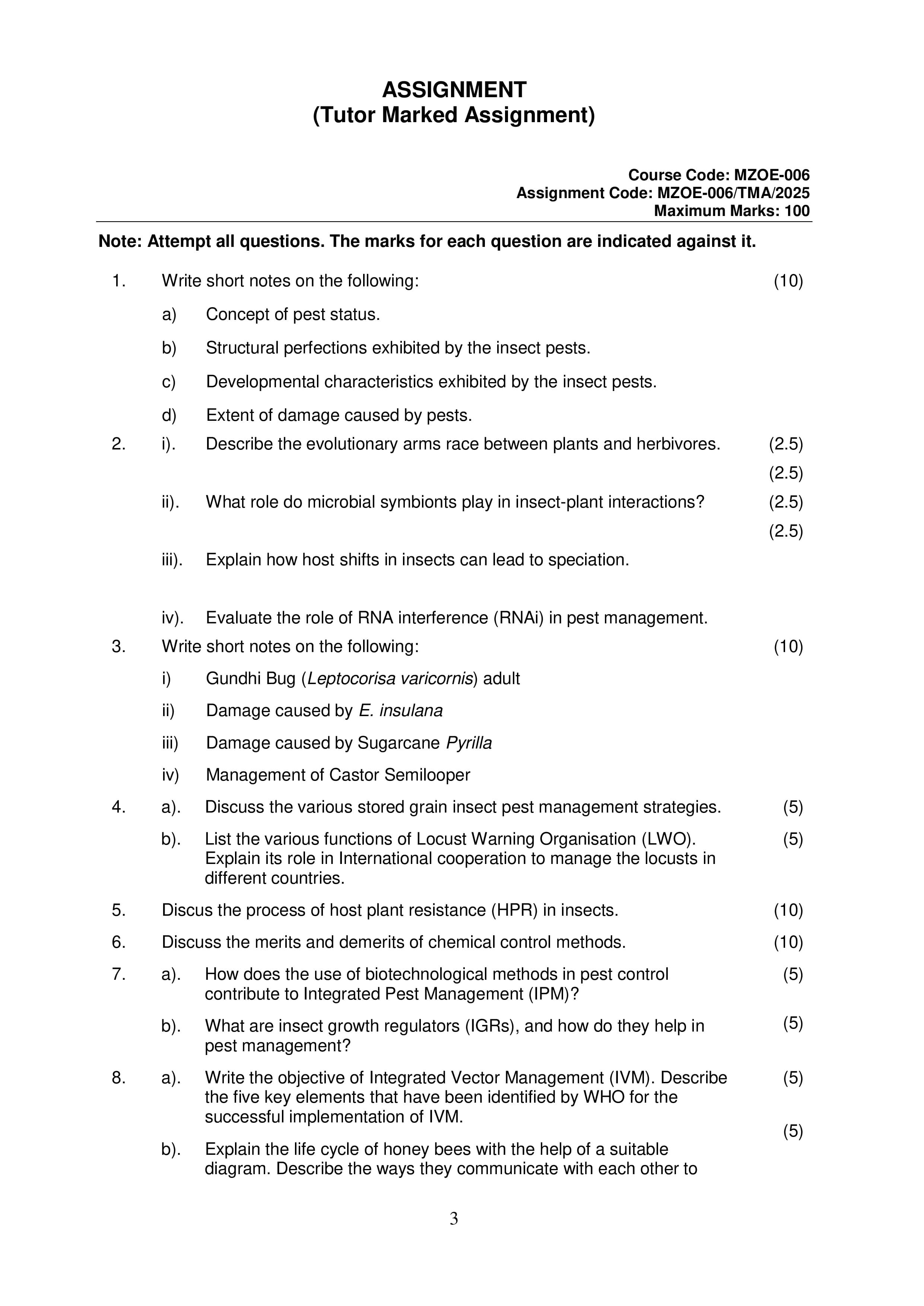 IGNOU MZOE 006 Handwritten Hardcopy Assignment 2025-25 (English Medium)