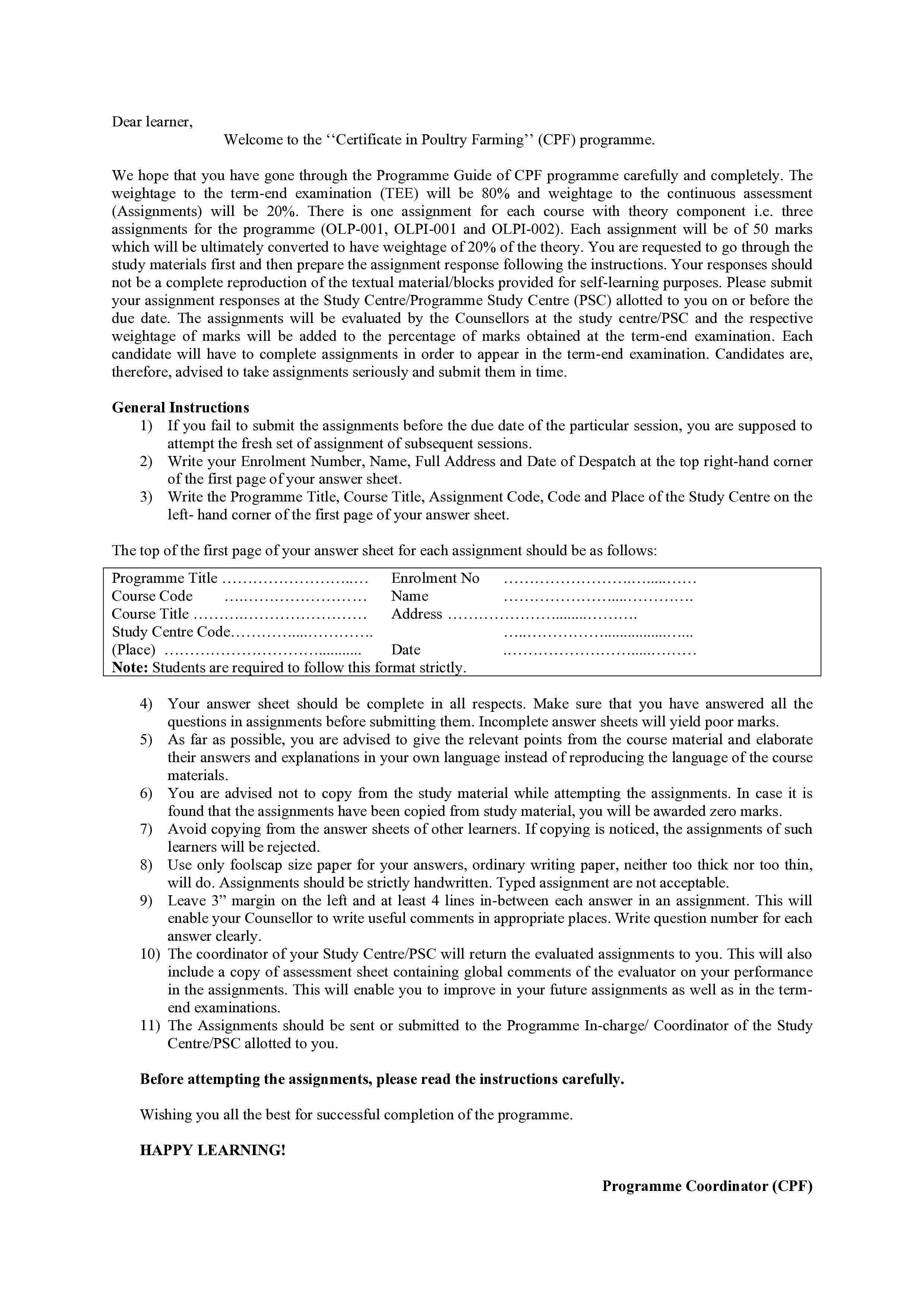 IGNOU OLP 001 Handwritten Hardcopy Assignment 2026-26 (English Medium)